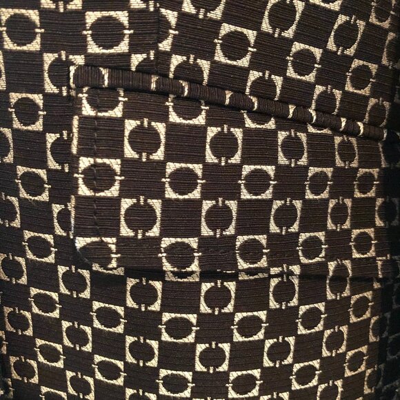 Gucci Classic Signature Lined Blazer w Silver Metal Hardware Black+Silver Sz 44 - Picture 4 of 11